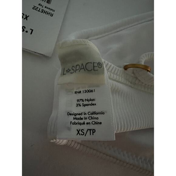 NWT L*Space Women's Ribbed Knit Underwire Helena Bikini Swim Top White Size XS - Picture 12 of 16